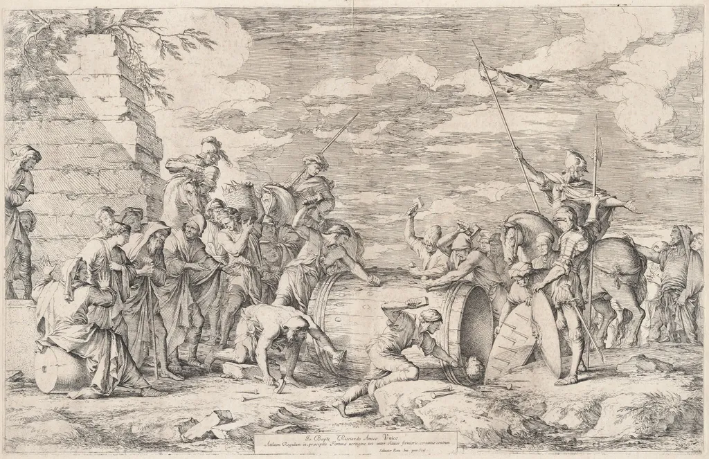 The Death of Atilius Regulus, by Salvator Rosa, ink, 1662