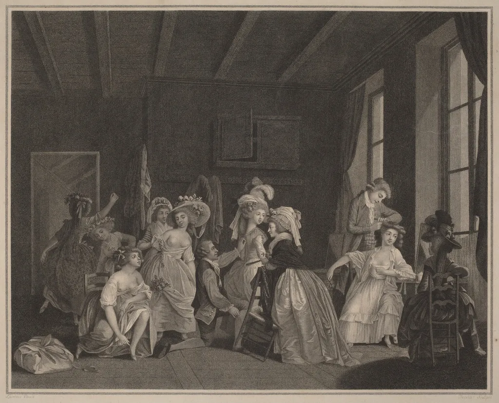 The Preparations for the Ballet, by Salvatore Tresca, ink, 1782