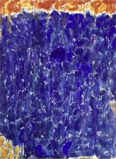Abstract painting in water-colour, by Sam Francis