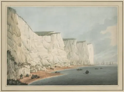 The Fleet Off the Coast, Beachy Head, by Samuel Atkins