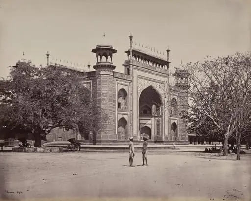 Agra. The Gateway of the Gardens Surrounding the Taj, by Samuel Bourne