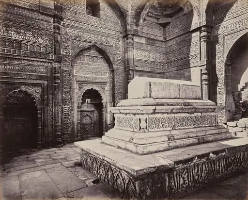 Delhi. Tomb of the Emperor Shums ooo deen Allomsh, Builder of the Kootub Minar in the Ruins of Old Delhi, by Samuel Bourne