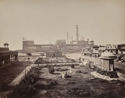 Delhi. View of North Side of the Jamma Musjid in Principal Mabonedau Place of Worship, by Samuel Bourne