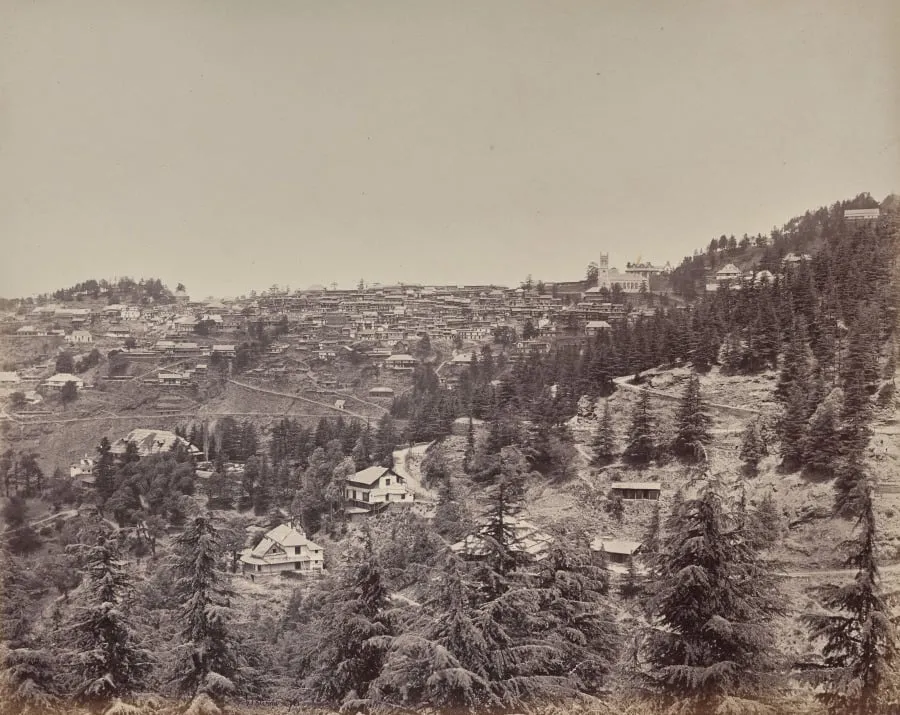 Shimla. View from Oakover House, by Samuel Bourne, 1866