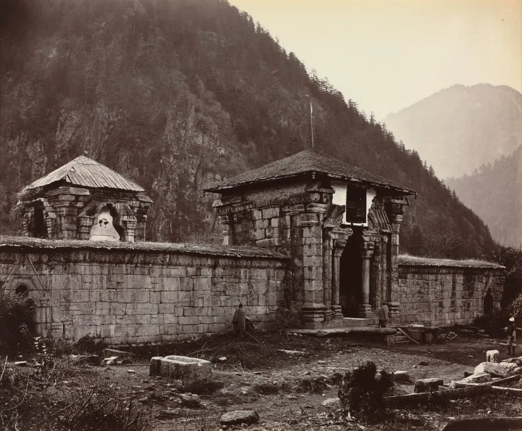 Temple at Naveshera, Kashmir, India, by Samuel Bourne, 1864
