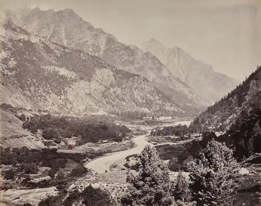 The Upper Himmalayahs. View in the Buspa Valley from Sangla, by Samuel Bourne