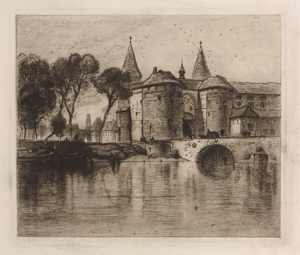 Pont de Grand, Bruges, by Samuel Colman, 1884