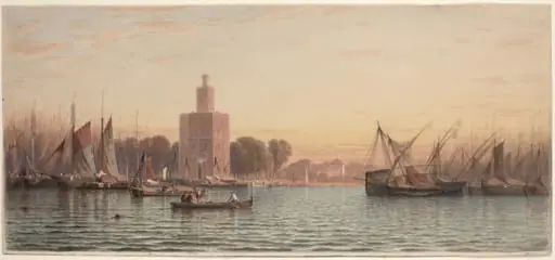 The Harbor of Seville, by Samuel Colman