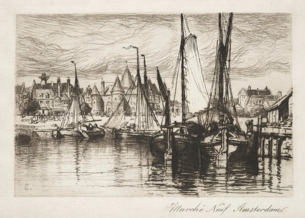 The New Market, Amsterdam, by Samuel Colman, 1890