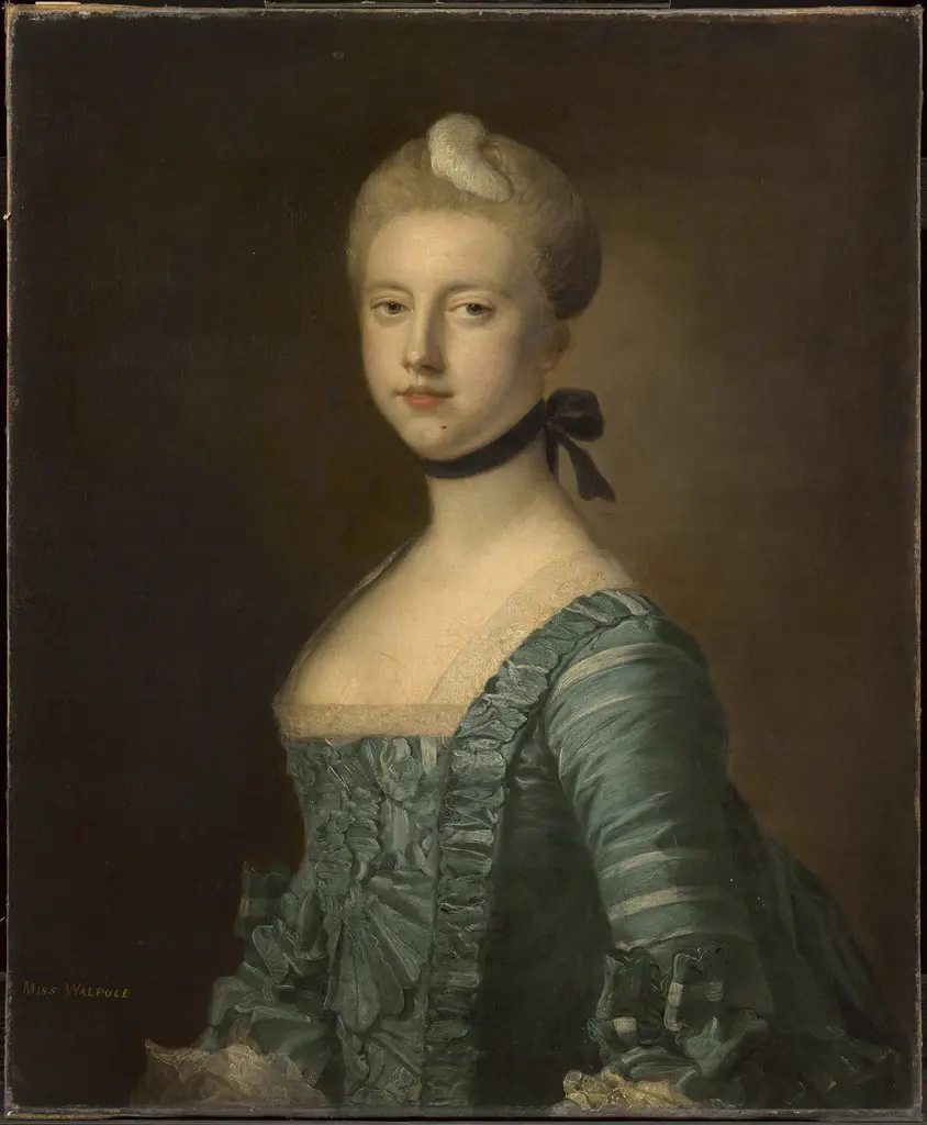 Miss C. Walpole, Afterwards Countess Dysart (one of pair), by Samuel Cotes