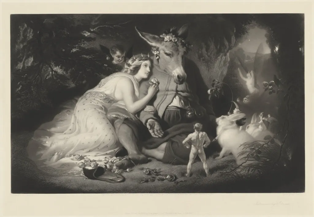 Midsummer Night's Dream, by Samuel Cousins, ink, 1856
