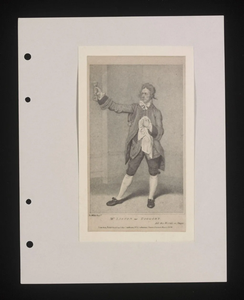 Mr Liston as Diggory, by Samuel De Wilde, 1806