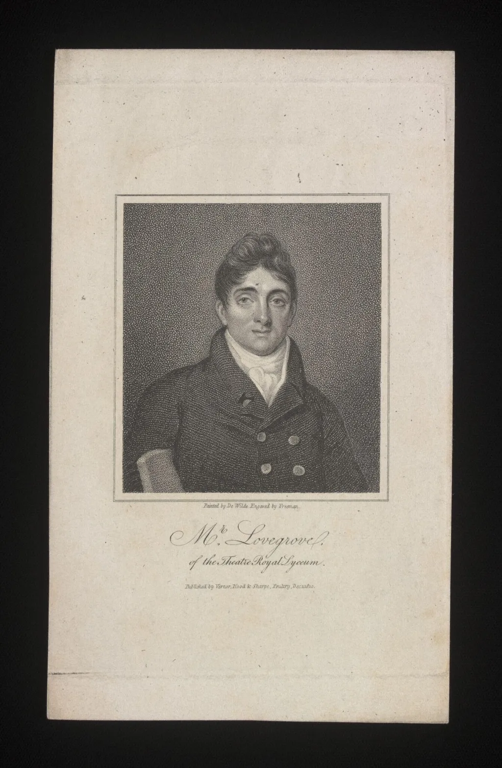 Mr Lovegrove of the Theatre Royal Lyceum, by Samuel Freeman, 1