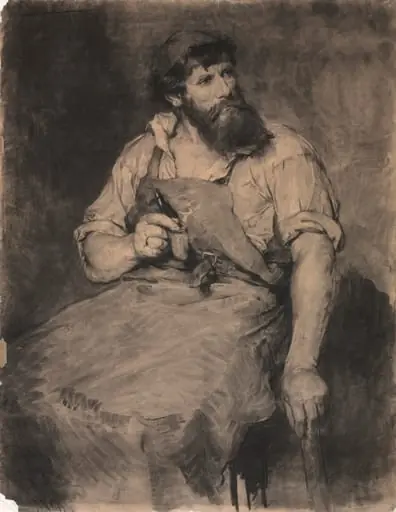 Smithy, study for "Das Gericht", by Samuel H. Crone