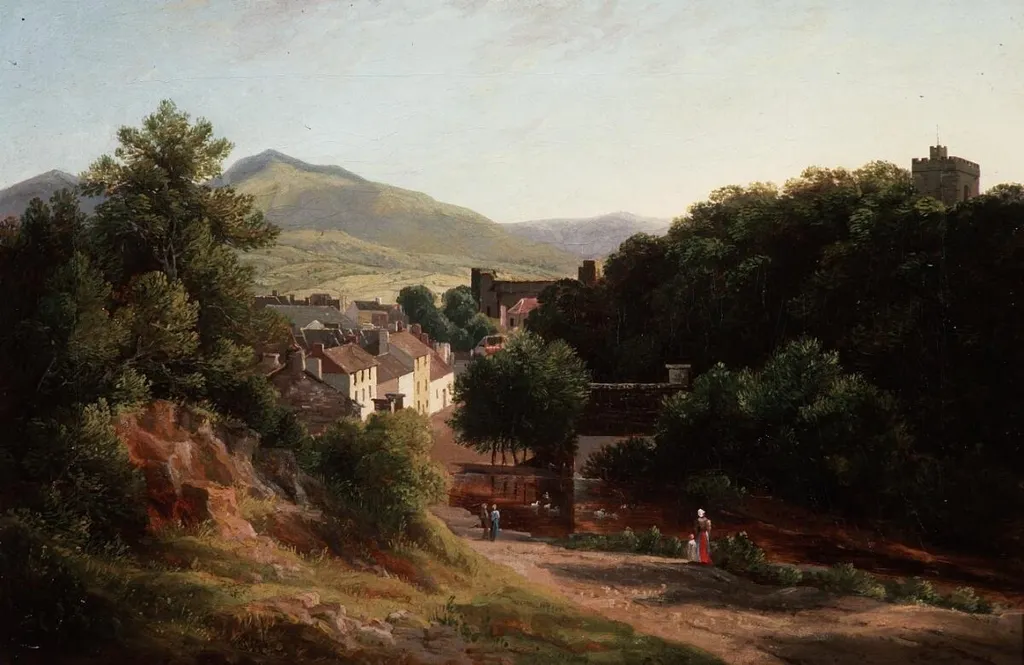 view over old Brecon, by Samuel Henry Baker, oil, 1860