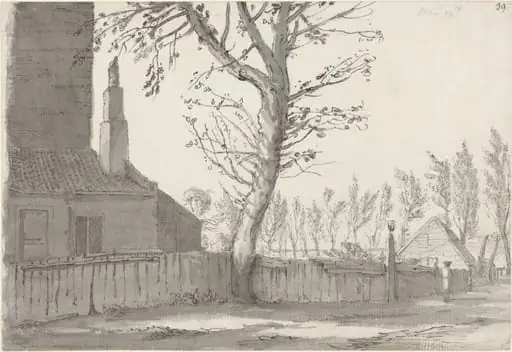 High Street at the Manor House, Marylebone, by Samuel Hieronymus Grimm