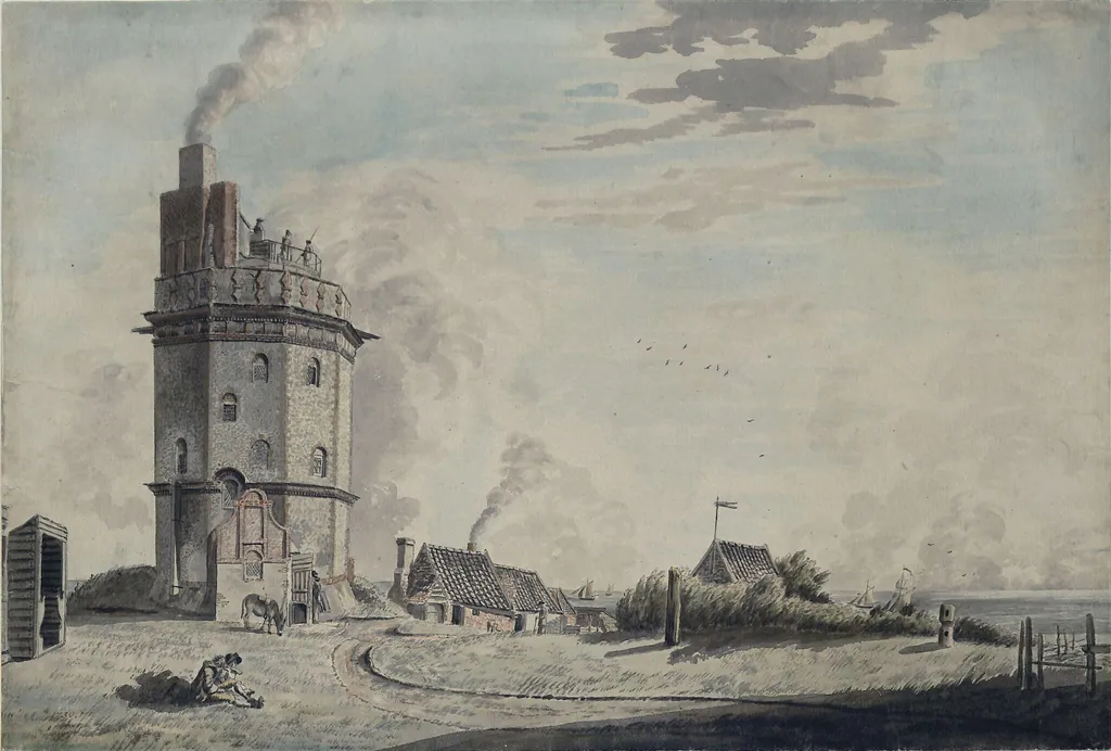 North Foreland Lighthouse, by Samuel Hieronymus Grimm, watercolor, 1750