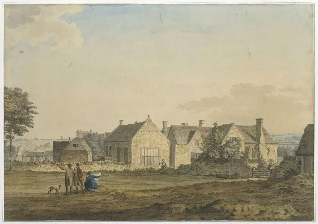 Whitwell Hall, Derbyshire, by Samuel Hieronymus Grimm, watercolor, 1785