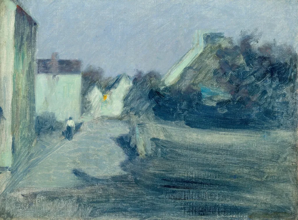 Village Lane in the Moonshine, by Samuel Hirszenberg, unspecified, 1896