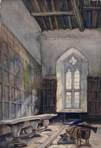 The dias and dining table at Haddon Hall, by Samuel Lines