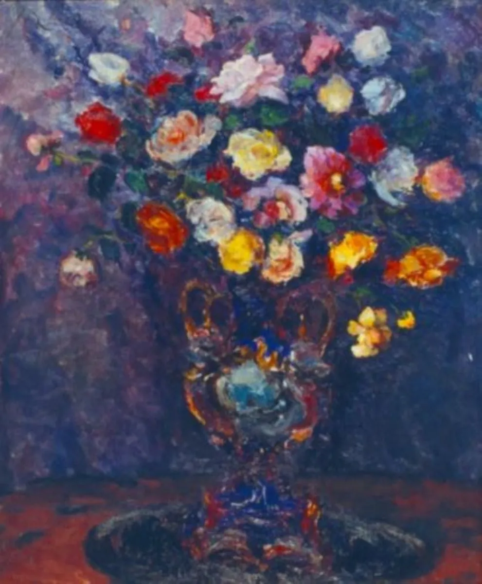 Flori în vas, by Samuel Mützner, unspecified, 1949