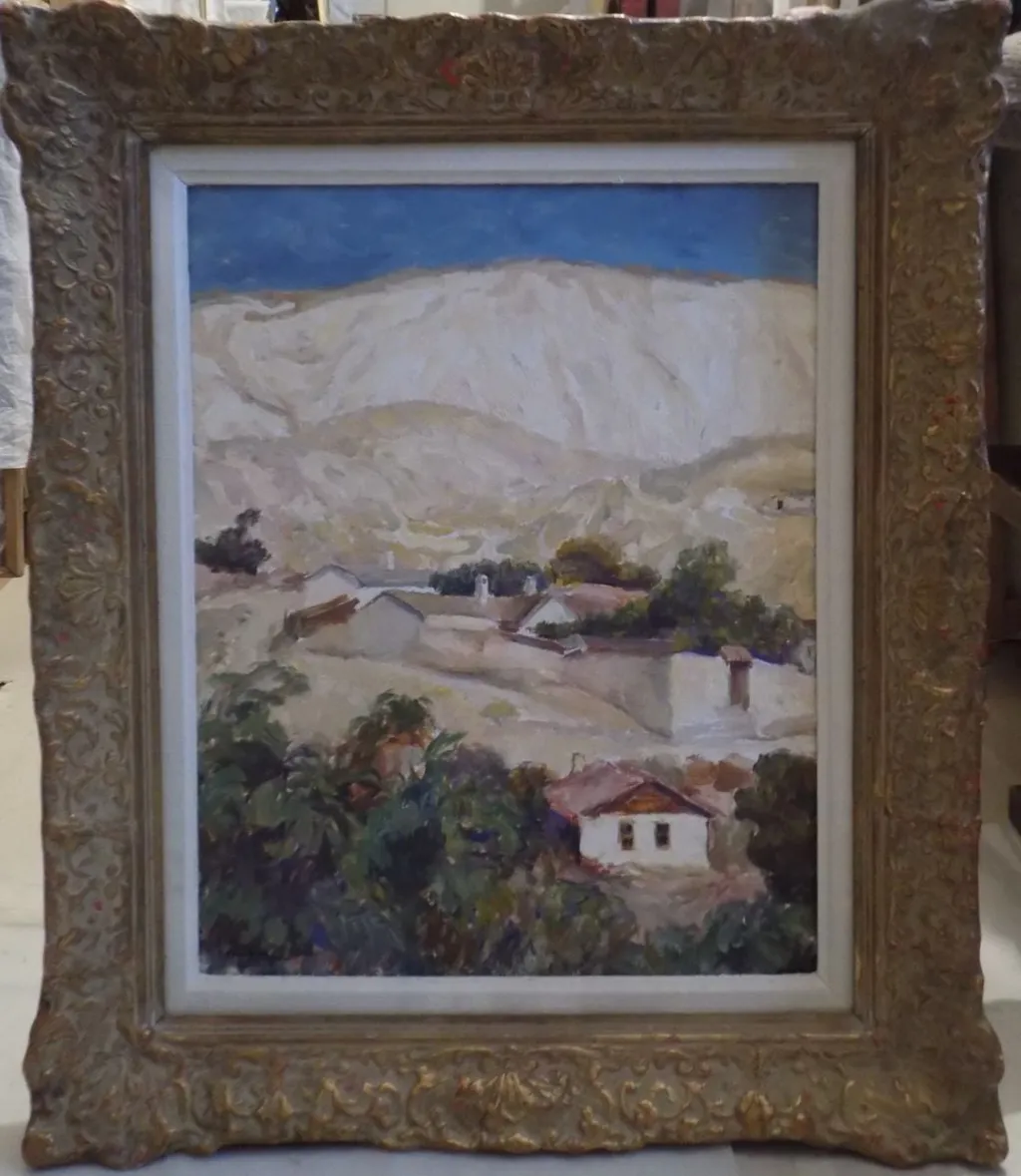 Peisaj cu case la Balcic, by Samuel Mützner, unspecified, 1931