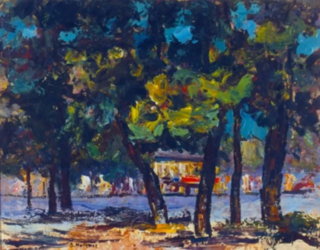 Peisaj cu copaci, by Samuel Mützner, unspecified, 1949