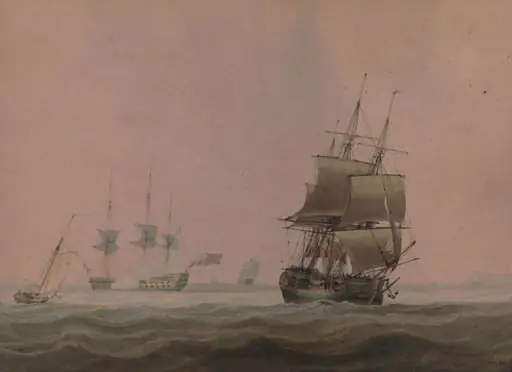 Shipping off the north foreland, by Samuel Owen