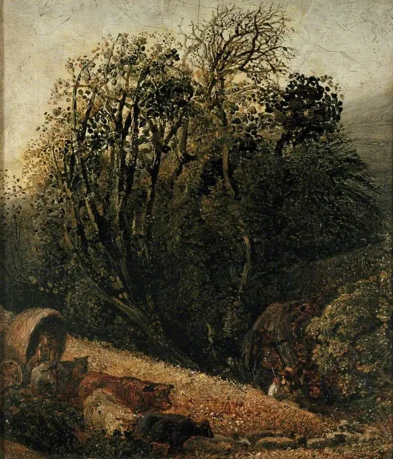 A Cornfield bordered by Trees, by Samuel Palmer
