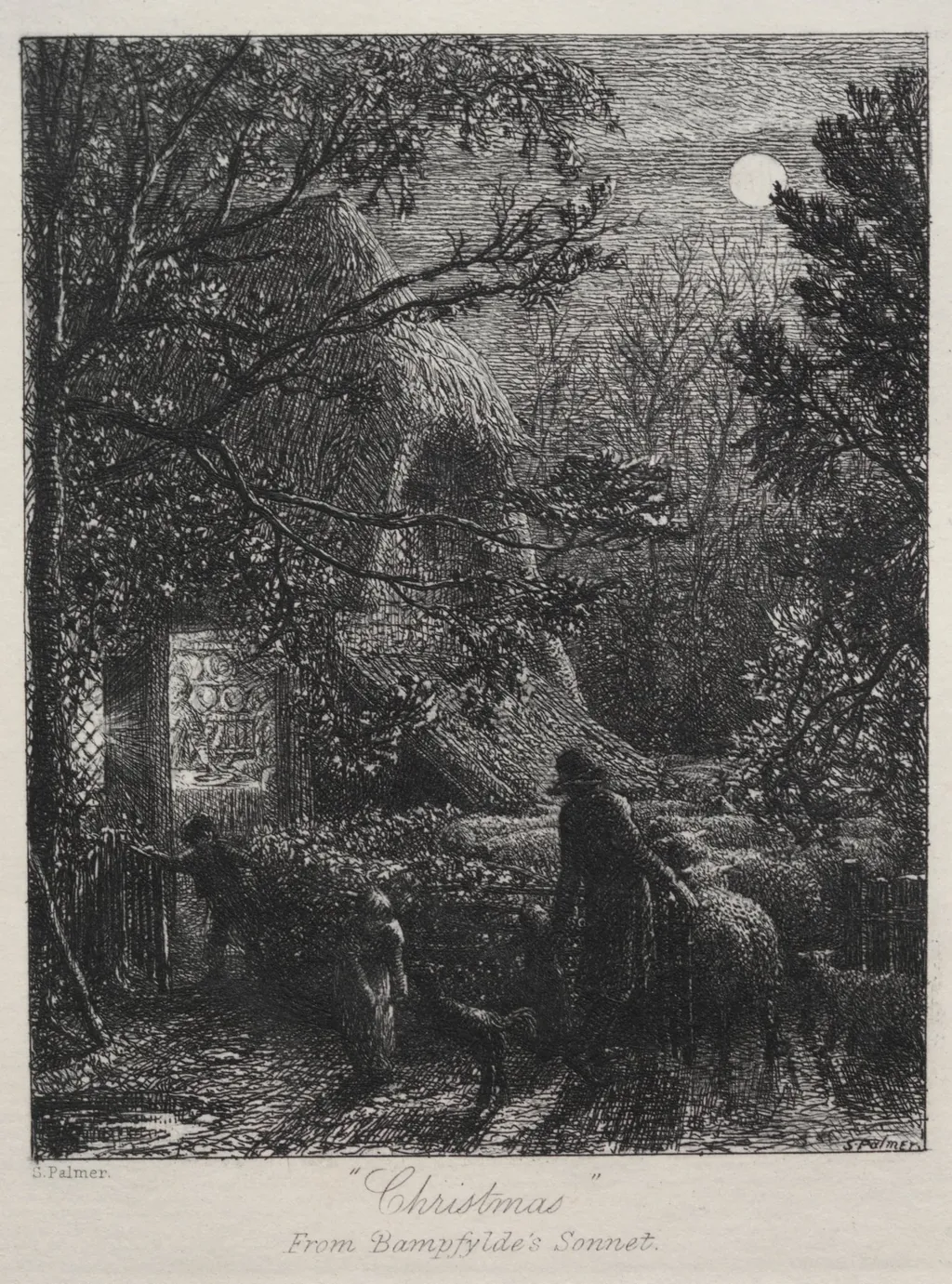 Christmas (Folding the Last Sheep), by Samuel Palmer, 1850