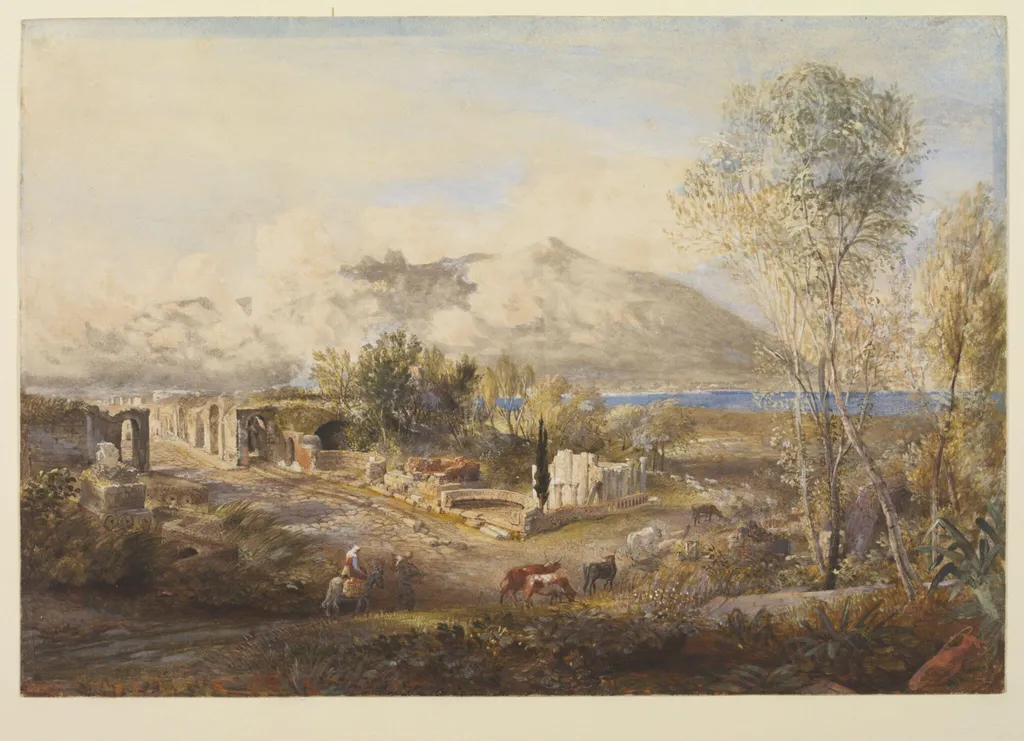 Street of the Tombs, Pompeii, by Samuel Palmer, watercolor, 1837