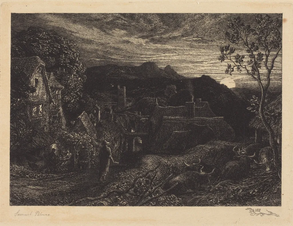 The Bellman, by Samuel Palmer, ink, 1879