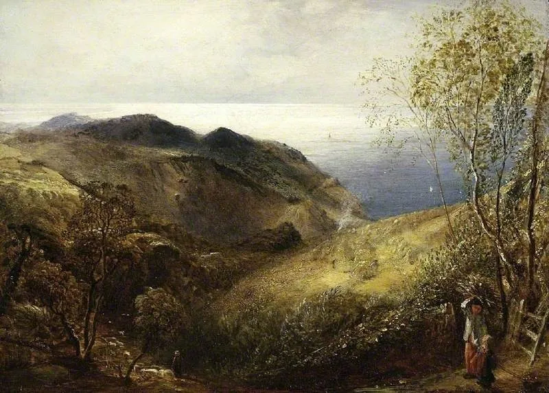 View of Lee, North Devon, by Samuel Palmer, oil, 1834