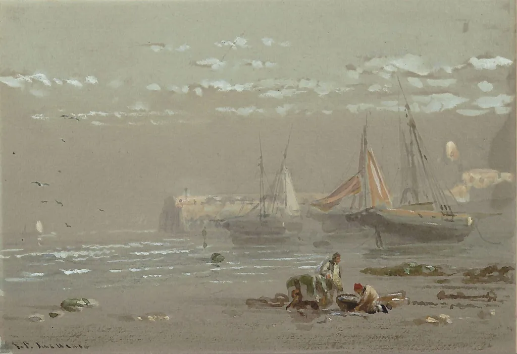 Tenby Harbour, by Samuel Philips Jackson, watercolor, 1850