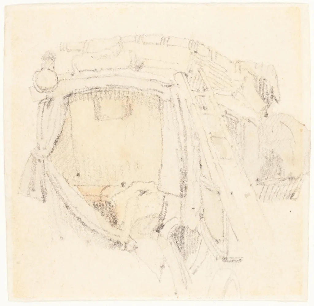 A Carriage, by Samuel Prout, graphite, 1818