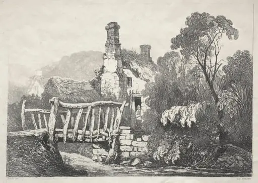 A Series of Ancient Buildings and Rural Cottages in the North of England:  Near Byland, by Samuel Prout