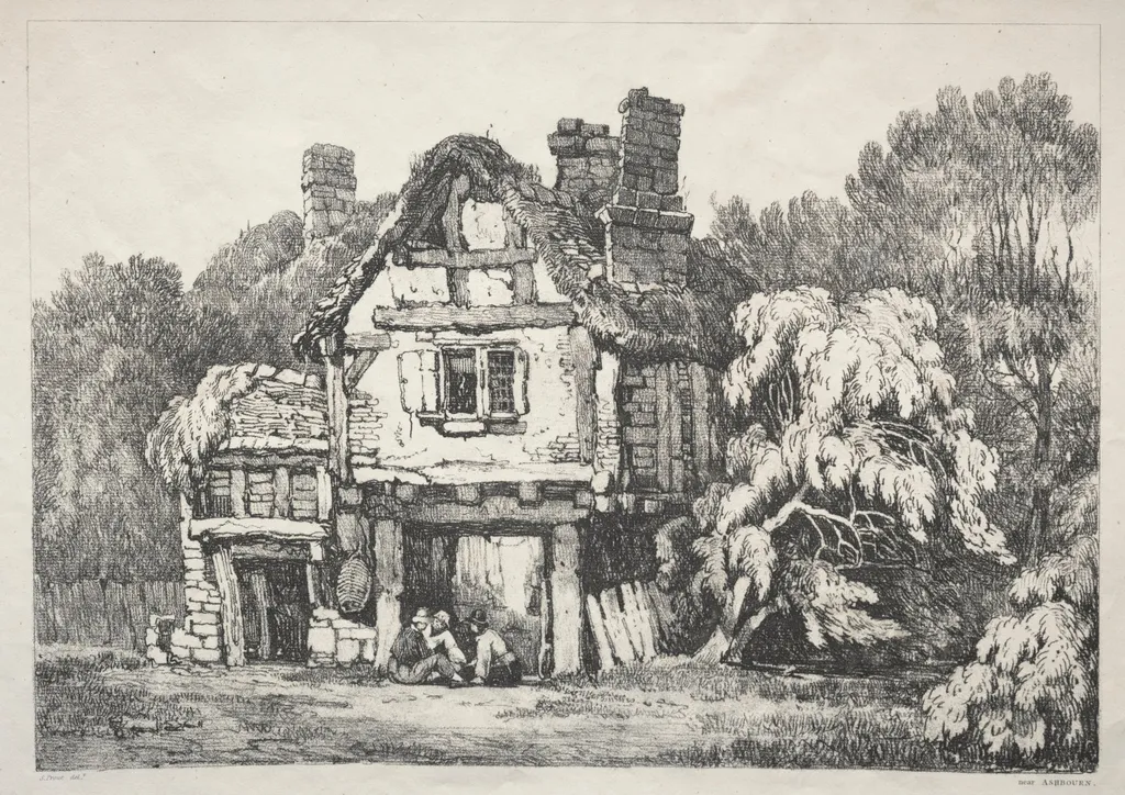 A Series of Ancient Buildings and Rural Cottages in the North of England: Near Ashbourn, by Samuel Prout, 1821