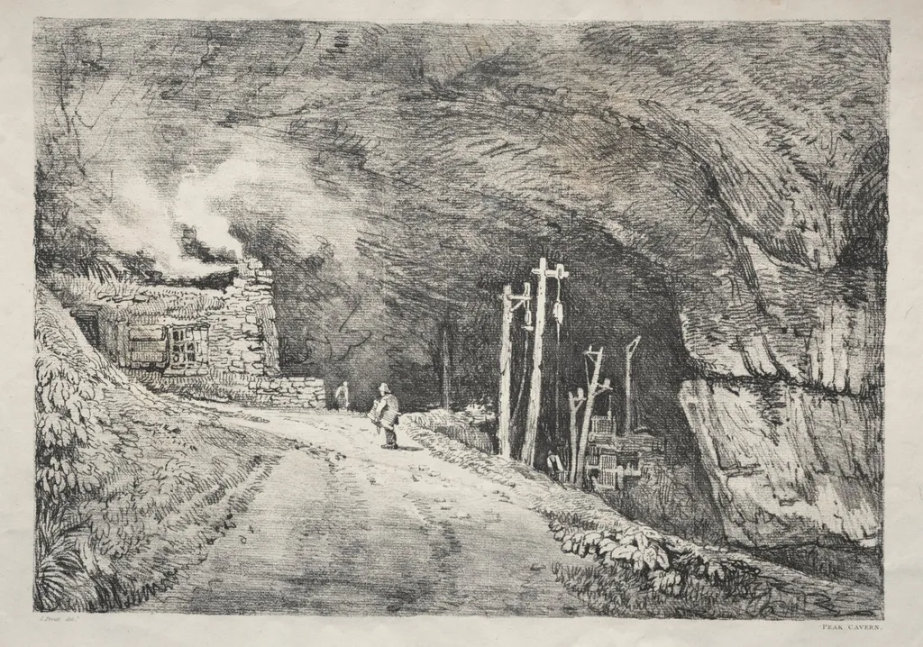 A Series of Ancient Buildings and Rural Cottages in the North of England: Peak Cavern, by Samuel Prout, 1821