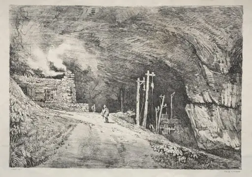 A Series of Ancient Buildings and Rural Cottages in the North of England: Peak Cavern, by Samuel Prout