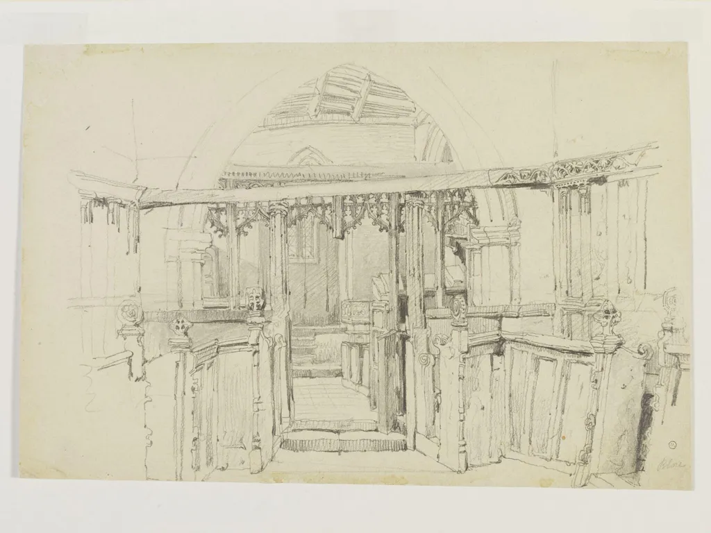 Blore-Ray Church in Staffordshire, by Samuel Prout, 1800