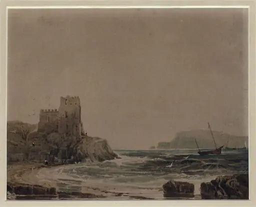 Castle on a Rocky Shore, by Samuel Prout
