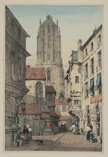Facisimilies of Sketches made in Flanders and Germany: Dome, Francfort, by Samuel Prout