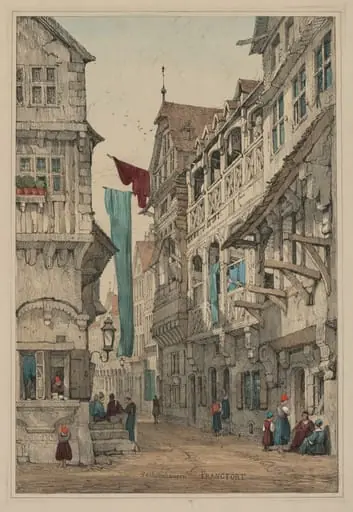 Facisimilies of Sketches made in Flanders and Germany: Sachsenhausen Francfort, by Samuel Prout