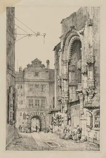 Facisimilies of Sketches made in Flanders and Germany: Thein Church, Prague, by Samuel Prout
