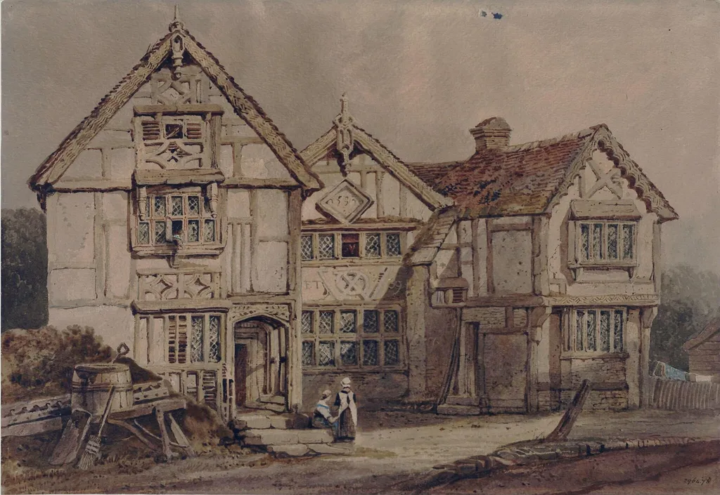 Old House at Pound's Bridge, near Tonbridge, by Samuel Prout, watercolor, 1800