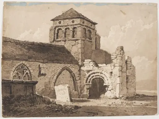 Old Shoreham Church, Sussex, by Samuel Prout