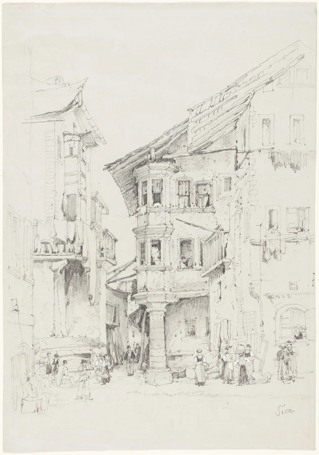 Sion, by Samuel Prout, graphite, 1830