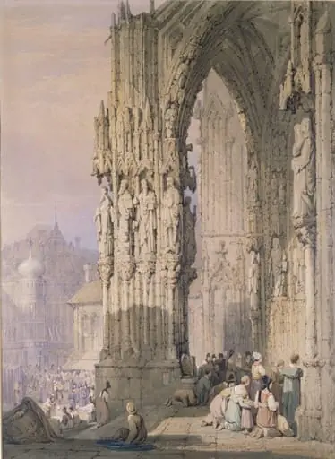 The porch of Ratisbon Cathedral, by Samuel Prout
