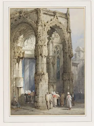 West Porch of the Church of St. Vincent, Rouen, by Samuel Prout