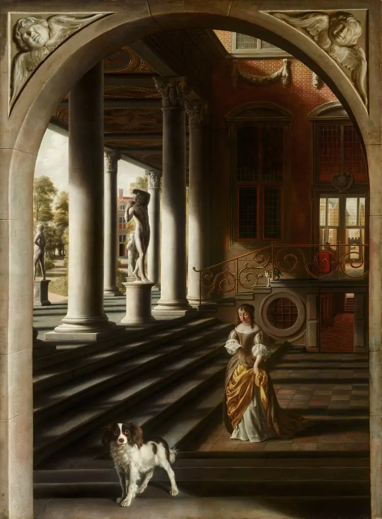 Perspective View with a Woman Reading a Letter, by Samuel van Hoogstraten
